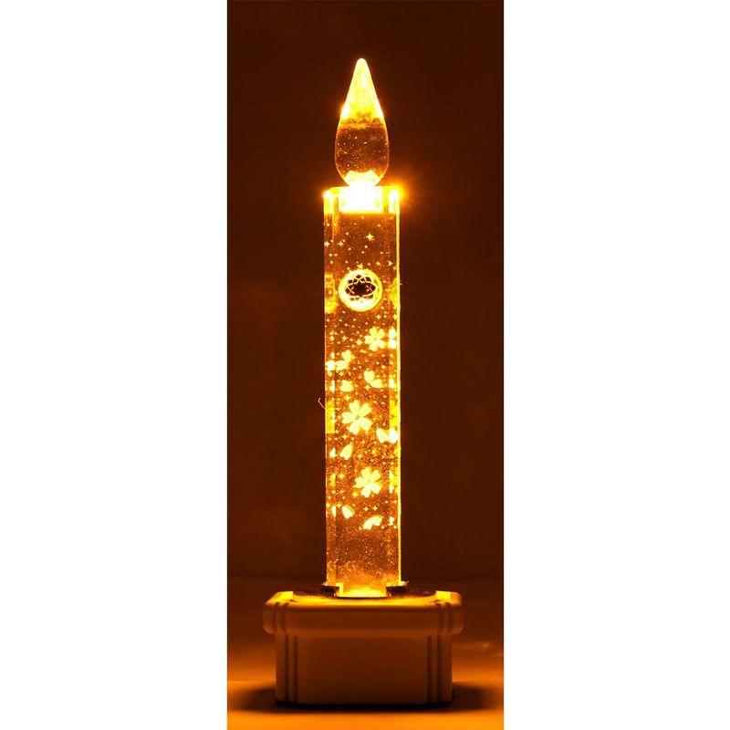 電池式　LED　ガラス　1本　21cm　白　キャンドル　仏具