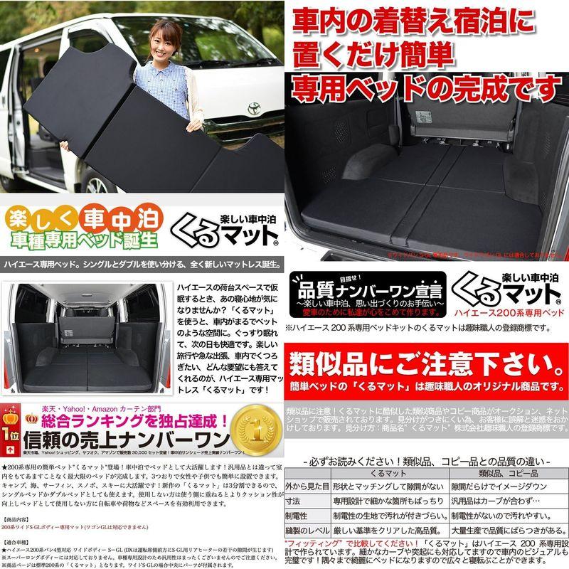 ハイエース200系ワイドS-GL専用　1型~7型対応の車中泊ベッド　くるマット　キャンピングカー　グッズ　車中泊　車中泊マット　誕生　マット