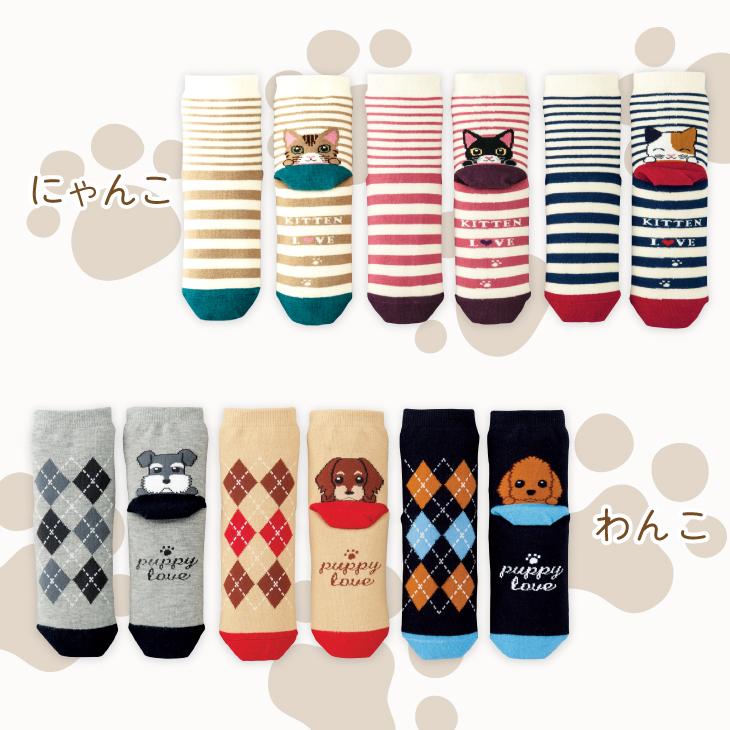 三笠（mikasa） 靴からちょこんと わんこ ソックス 3柄組 パート2 靴下