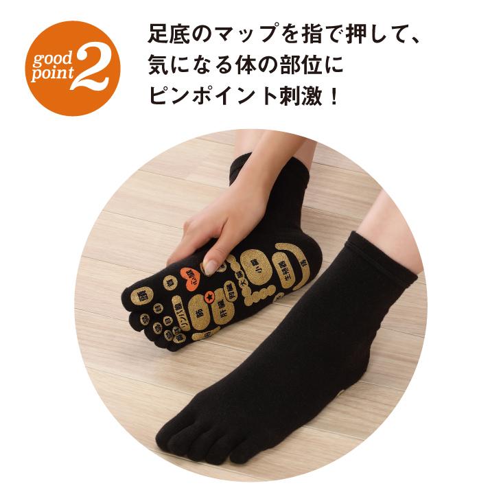 三笠（mikasa） 両面 足つぼ 5本指ソックス 22-25cm 靴下 レディース