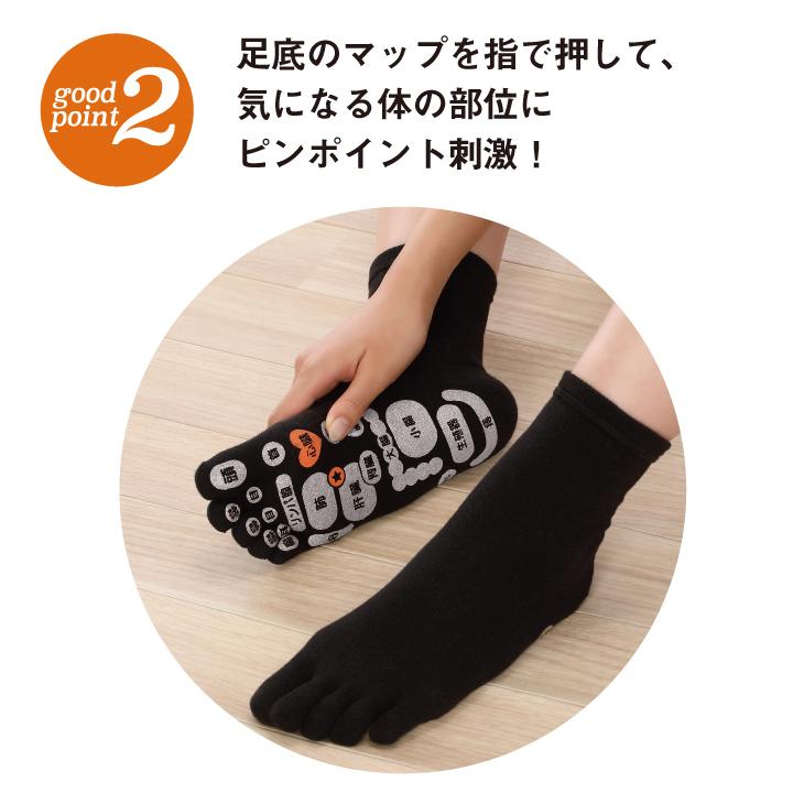 三笠（mikasa） 両面 足つぼ 5本指ソックス 25-27cm 靴下 メンズ 5本指