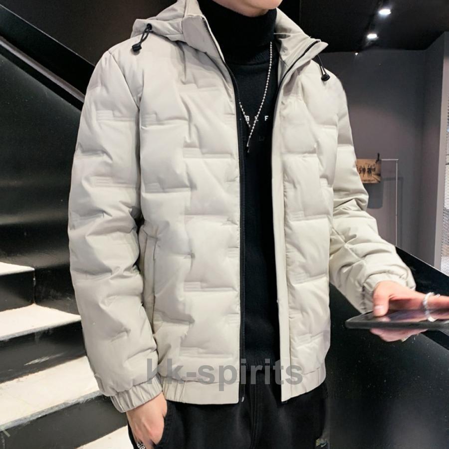 ダウンコート メンズ コート ダウン ハーフ丈 フード付き 防寒 ダウンコート メンズ コート ダウン ハーフ丈 フード付き 防寒