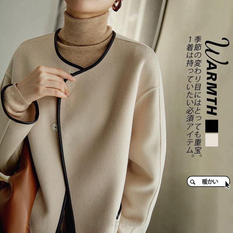 ノーカラーコート レディース ラシャコート ラシャ ジャケット