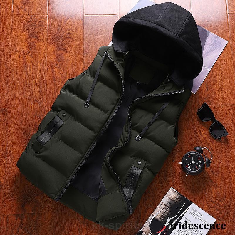 メンズダウンベスト 3色 フード取り外し可能 紳士服 中綿ベスト