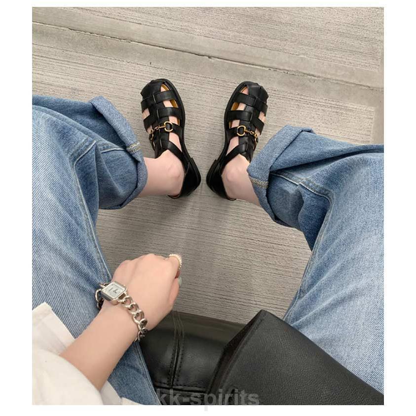 美品　イング　グルカサンダル　フラット　ブラック　レザー　24.5 イング ing 【サスティナブル】レザーグルカサンダル （ブラック