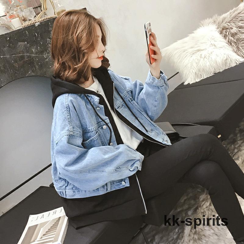デニムジャケット 春コート レディース アウター 青 長袖 フード パーカー 可愛い デニムコート カジュアル 韓国風 アウター オシャレ | ブランド登録なし | 05