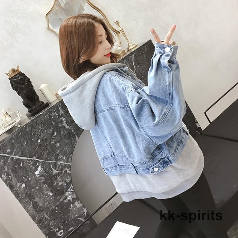 デニムジャケット 春コート レディース アウター 青 長袖 フード パーカー 可愛い デニムコート カジュアル 韓国風 アウター オシャレ | ブランド登録なし | 08