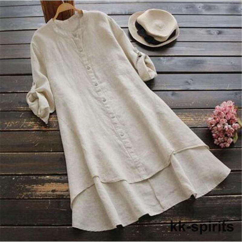 チュニック レディース シャツワンピ 秋 春 ブラウス カーディガン 長袖 ロング ワンピース ゆったり シンプル | ブランド登録なし | 20