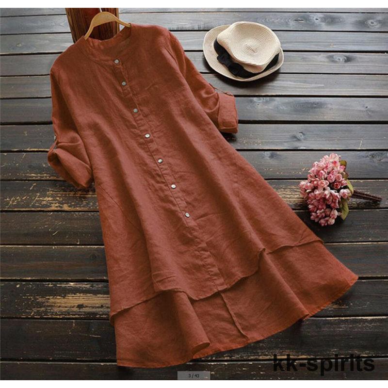 チュニック レディース シャツワンピ 秋 春 ブラウス カーディガン 長袖 ロング ワンピース ゆったり シンプル | ブランド登録なし | 06