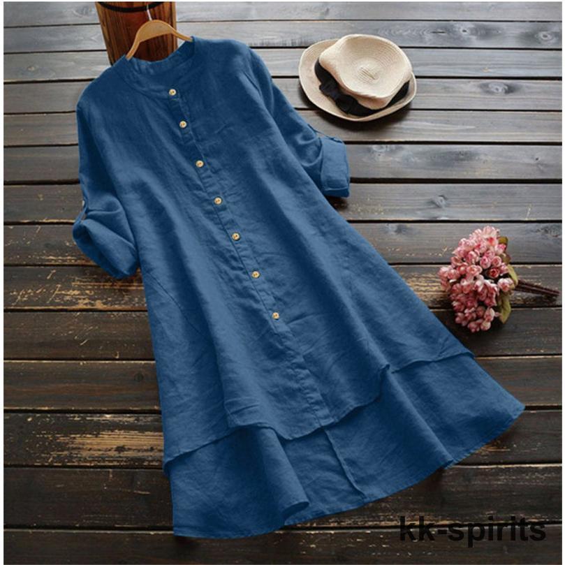 チュニック レディース シャツワンピ 秋 春 ブラウス カーディガン 長袖 ロング ワンピース ゆったり シンプル | ブランド登録なし | 07