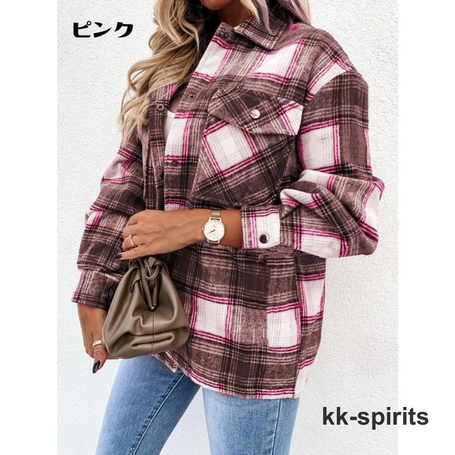 長袖シャツ シャツジャケット レディース 女性 チェック柄 前 長袖シャツ シャツジャケット レディース 女性 チェック柄 前