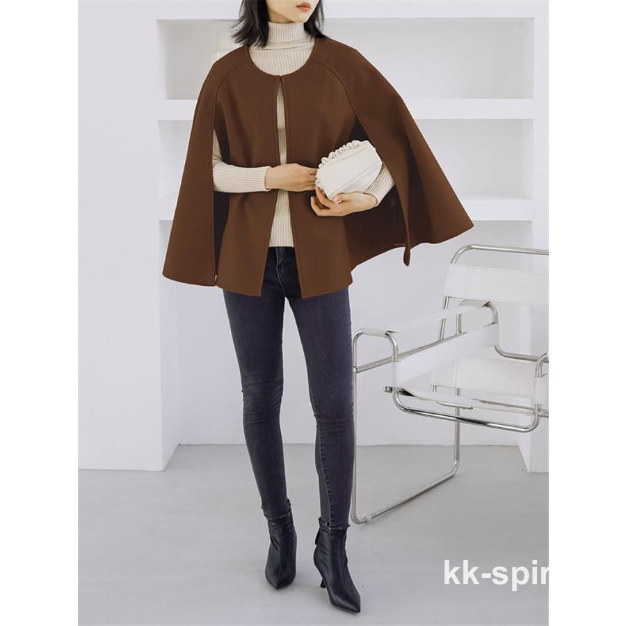 美品 コキュカ お洒落 ケープコート ポンチョ 日本製 ベージュ 送 ポンチョコート レディース ケープコート 秋 冬 アウター マント