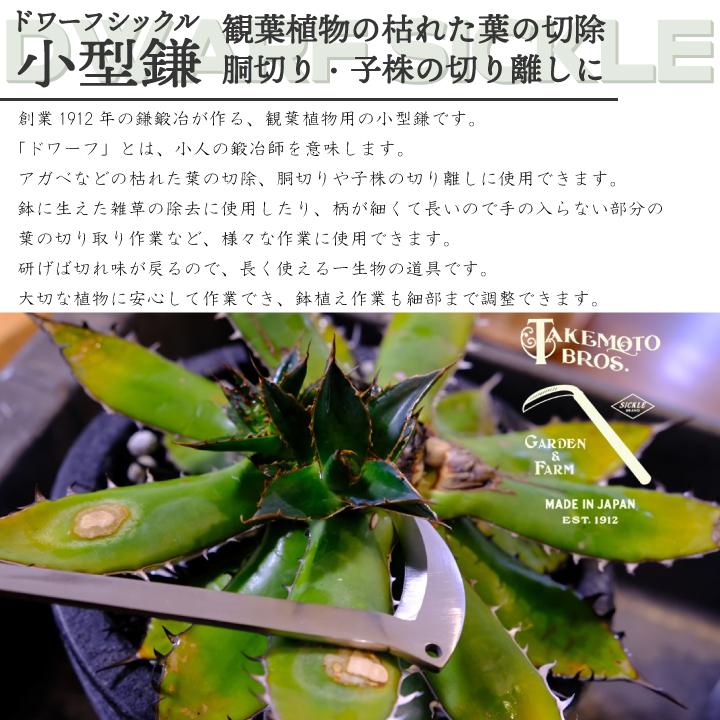 竹本鎌製作所 ドワーフシックル 鍛冶屋 小型鎌 観葉植物 コンパクト鎌