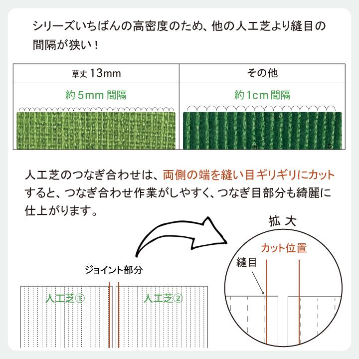 人工芝 施工方法 ゴルフ練習 13mm(枯草なし2色)1m×9m サラターフ 防炎認証済 ゴルフグリーン ゴルフマット パターゴルフ diy ロールの画像