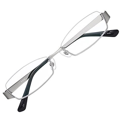 かっこいい アンダーリム 最新号掲載アイテム スクエア ビッグ割引 メガネフレーム メタル 伊達 PCメガネ ブルーライト シルバー 眼鏡 カット UV