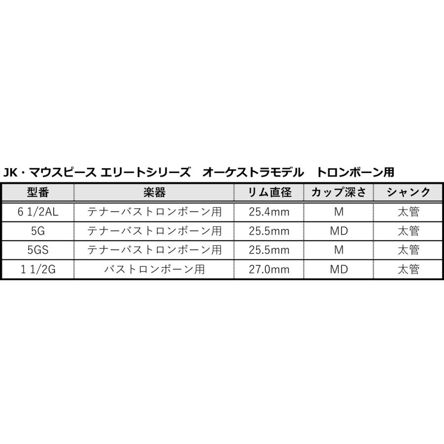 トロンボーンマウスピース JK（ヨットカー）エリートシリーズ
