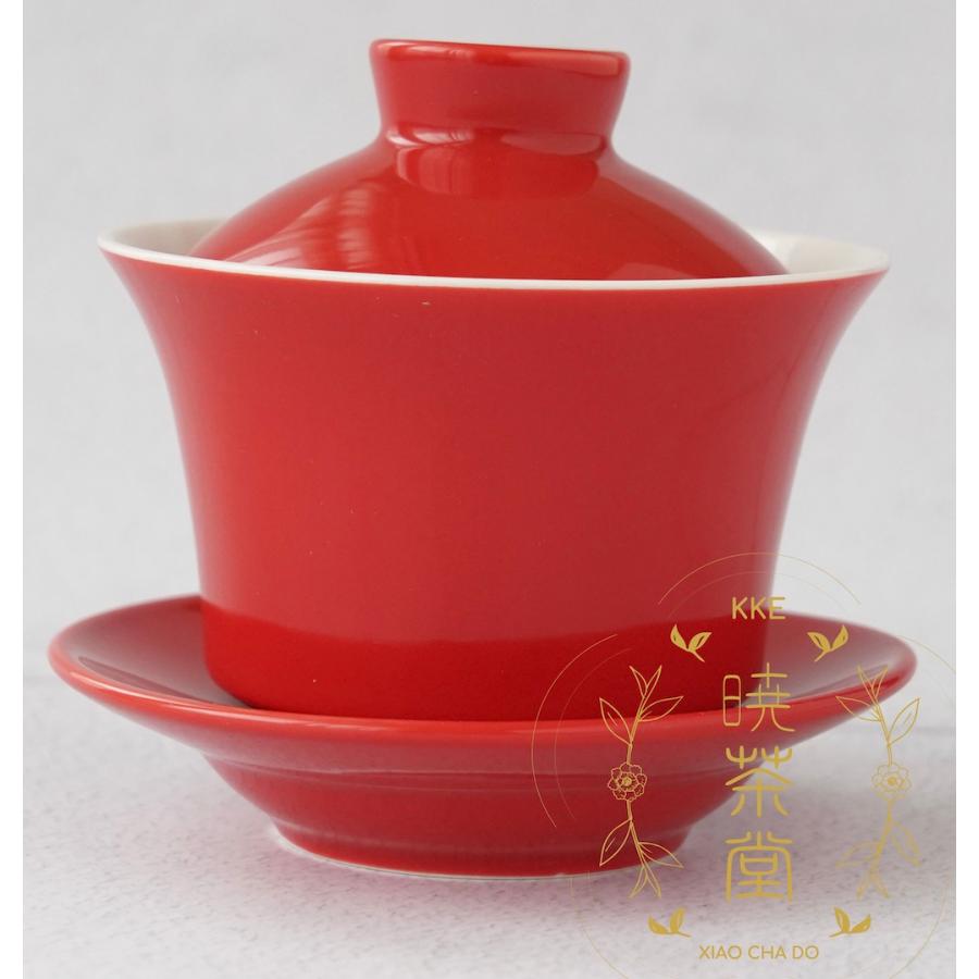 蓋碗 台湾製 三希 無光赤色 100cc : 暁茶堂(kke-taiwantea) - 通販