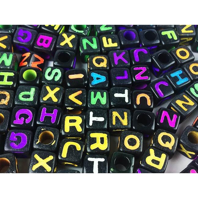 アルファベット ビーズ キューブ サイコロ 形 四角 6mm 300個 3タイプ