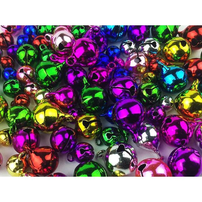 手芸 用 鈴 チャーム ミックス 100個 6mm 8mm 10mm 12mm カラフル すず