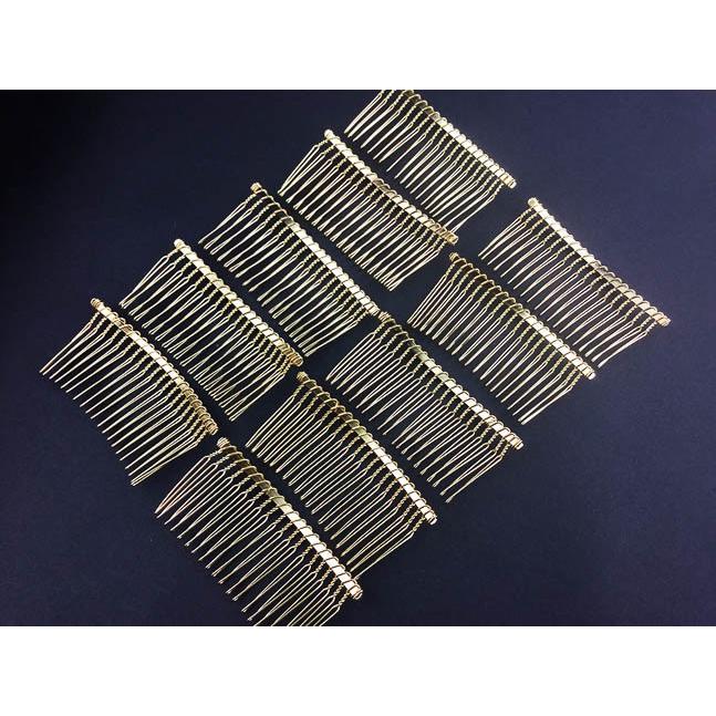ヘアコーム パーツ ゴールド 20本足 10個 金色 ヘアーコーム ヘア