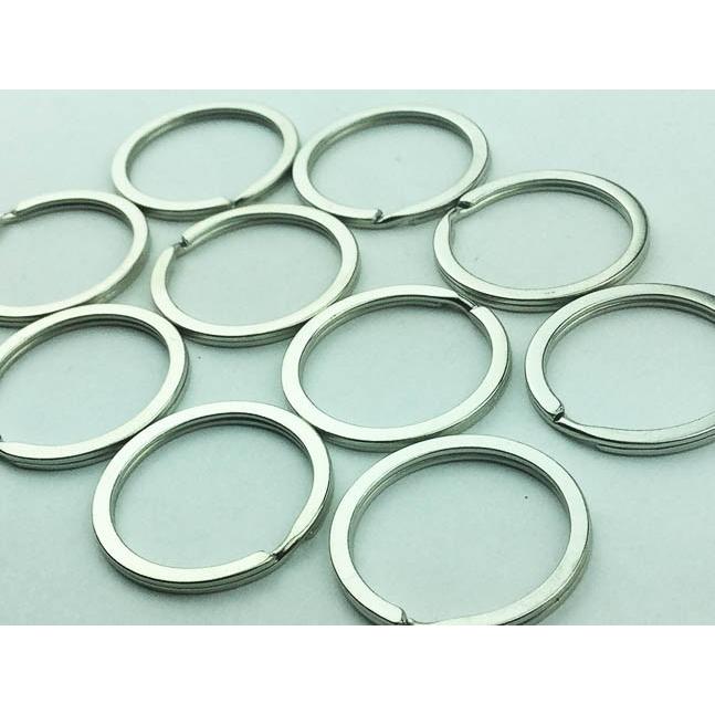 平 キーリング 25mm シルバー 10個 銀色 キーホルダー ストラップ