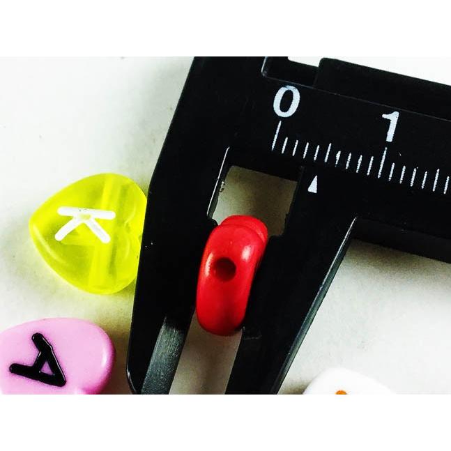 アルファベット ビーズ ハート 形 150個 3カラー 11mm 大きめ