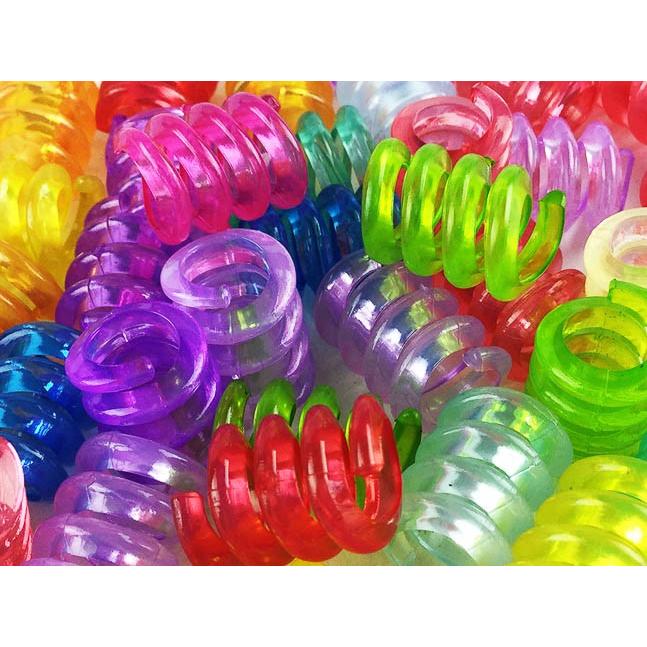 アクリルビーズ 大 ミックス 約18mm×約12mm 50個 バネ スプリング