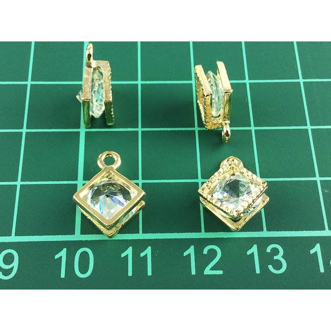 チャーム 50個 ゴールド スクエア アクセサリーパーツ 四角 ネックレス
