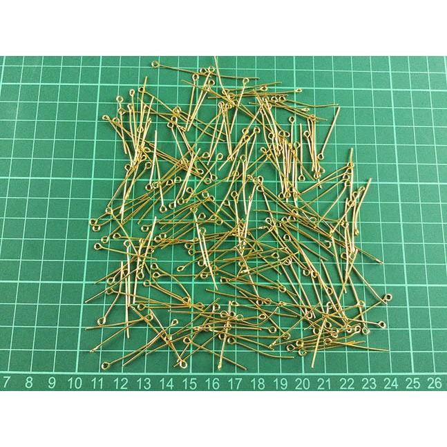 9ピン 30mm ゴールド 約200本 アクセサリー金具 丸カン Tピン （AP0309