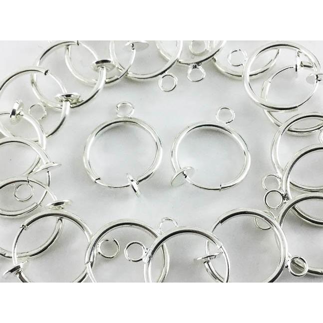 フープ イヤリング パーツ 白銀 シルバー 20個 10ペア 13mm カン 付き