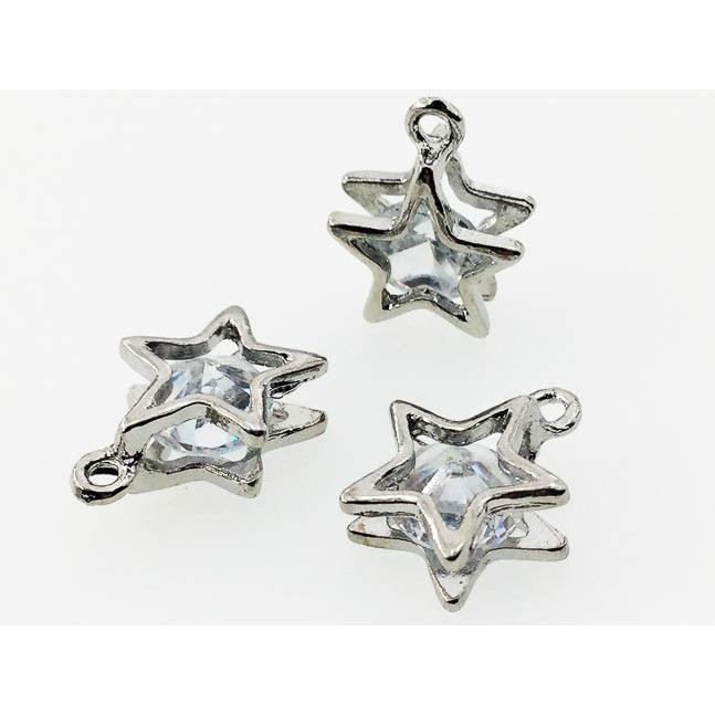 チャーム 50個 スター シルバー 星 アクセサリーパーツ ネックレス