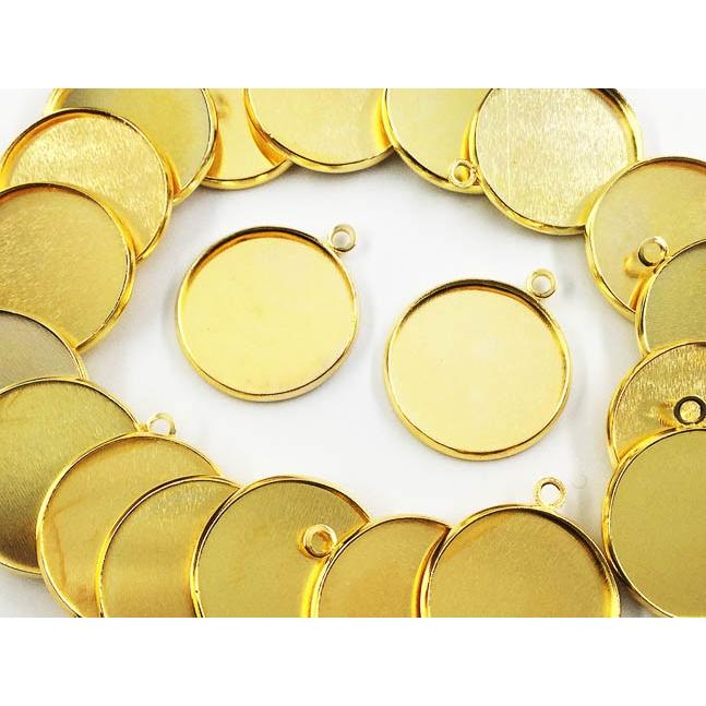ミール皿 丸 20枚 ゴールド 外径約22mm内径約20mm レジン 台 カメオ