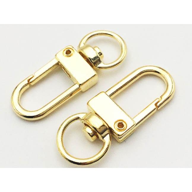 ナスカン ゴールド 30個 薄型 回転フック アクセサリー キーホルダー