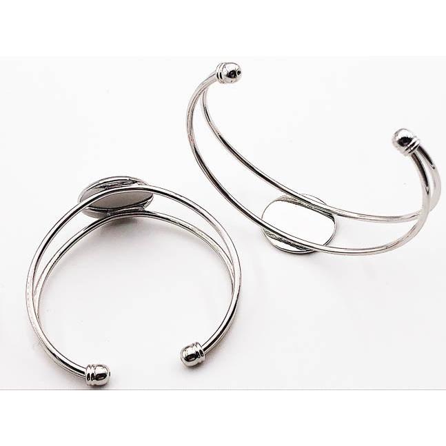 バングル 4個 シルバー ミール皿 セッティング 台座 付き アクセサリー