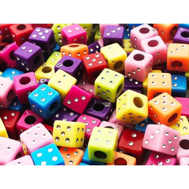 ビーズ キューブ 型 200個 ビーズパーツ 6mm 小さめ サイコロ