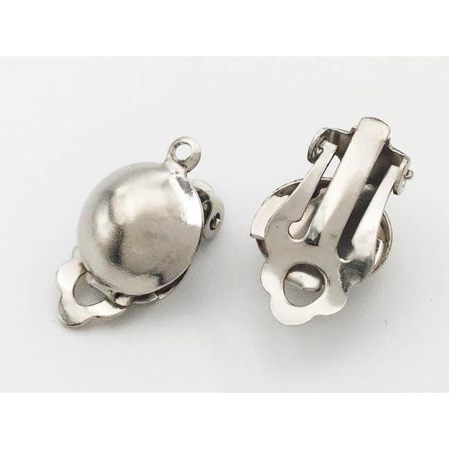 蝶バネ イヤリング パーツ シルバー カン付き 丸玉 20個