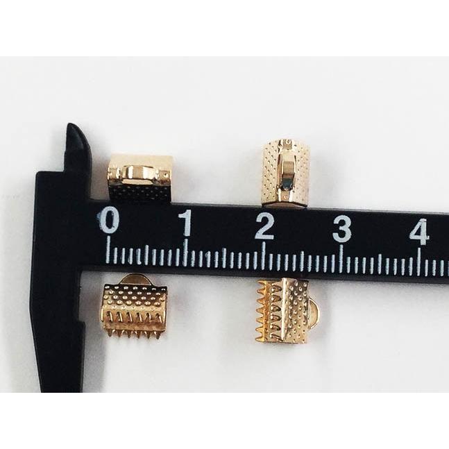 ワニカン ゴールド 8mm 50個 紐留め金具 ワニグチ 金具 リボン留め