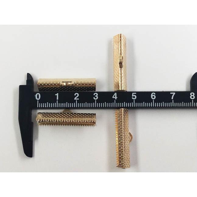 ワニグチ 金具 50個 リボン 留め 紐 30mm ゴールド KC金 ワニ口