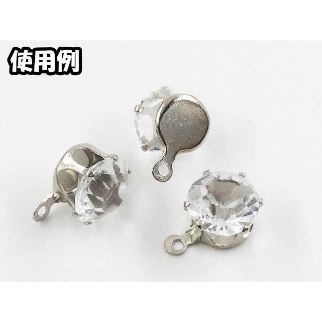 セッティング台座 シルバー カン付き 8mmストーン等に 40個 貼付台座