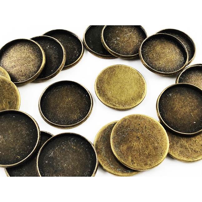 ミール皿 丸 金古美 アンティーク ゴールド 20mm カン無し 20枚