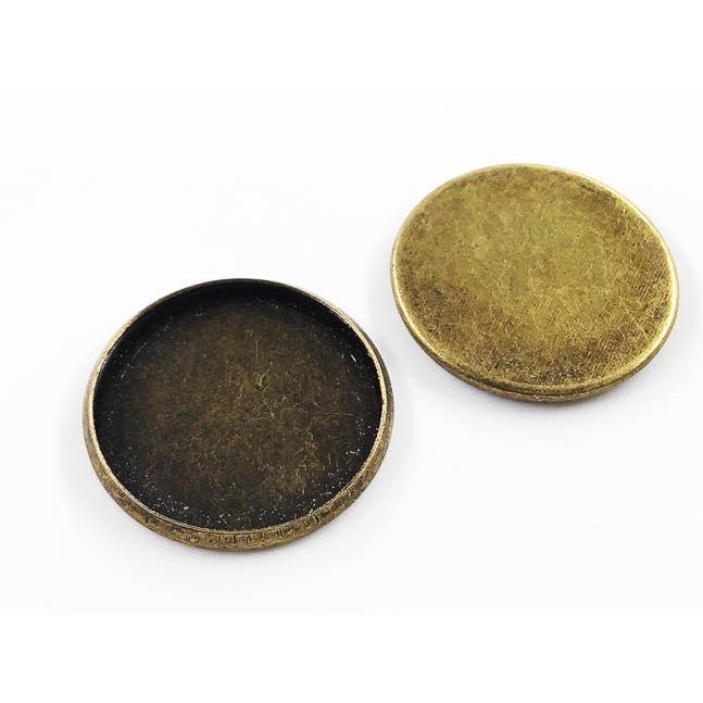 ミール皿 丸 金古美 アンティーク ゴールド 20mm カン無し 20枚