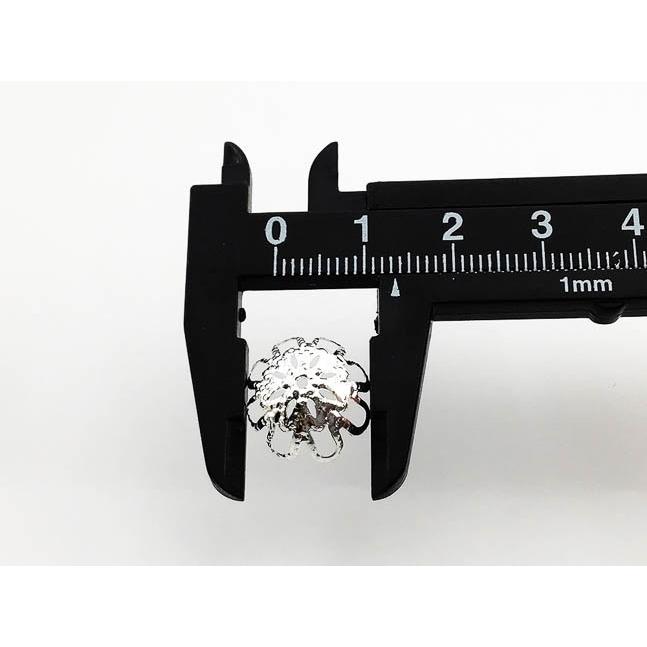 ビーズキャップ 14mm シルバー 白銀 座金 花座 200個 ビーズカバー