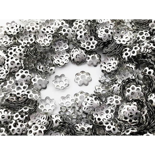 ビーズキャップ 6mm シルバー 座金 花座 1000個 ビーズカバー 
