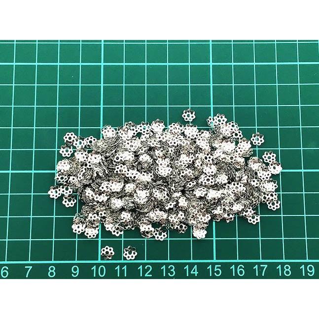 ビーズキャップ 6mm シルバー 座金 花座 1000個 ビーズカバー 