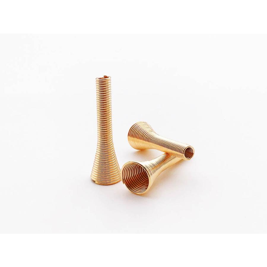 ビーズキャップ コーン型 全長27mm ゴールド KC金 40個 コイルパーツ