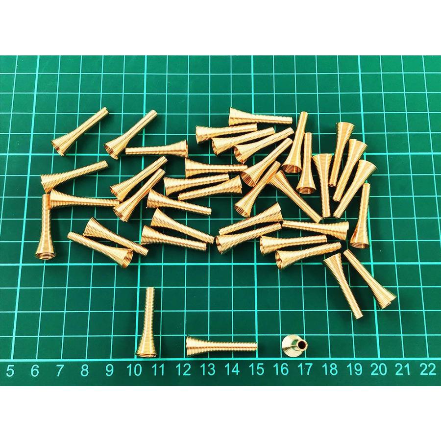 ビーズキャップ コーン型 全長27mm ゴールド KC金 40個 コイルパーツ