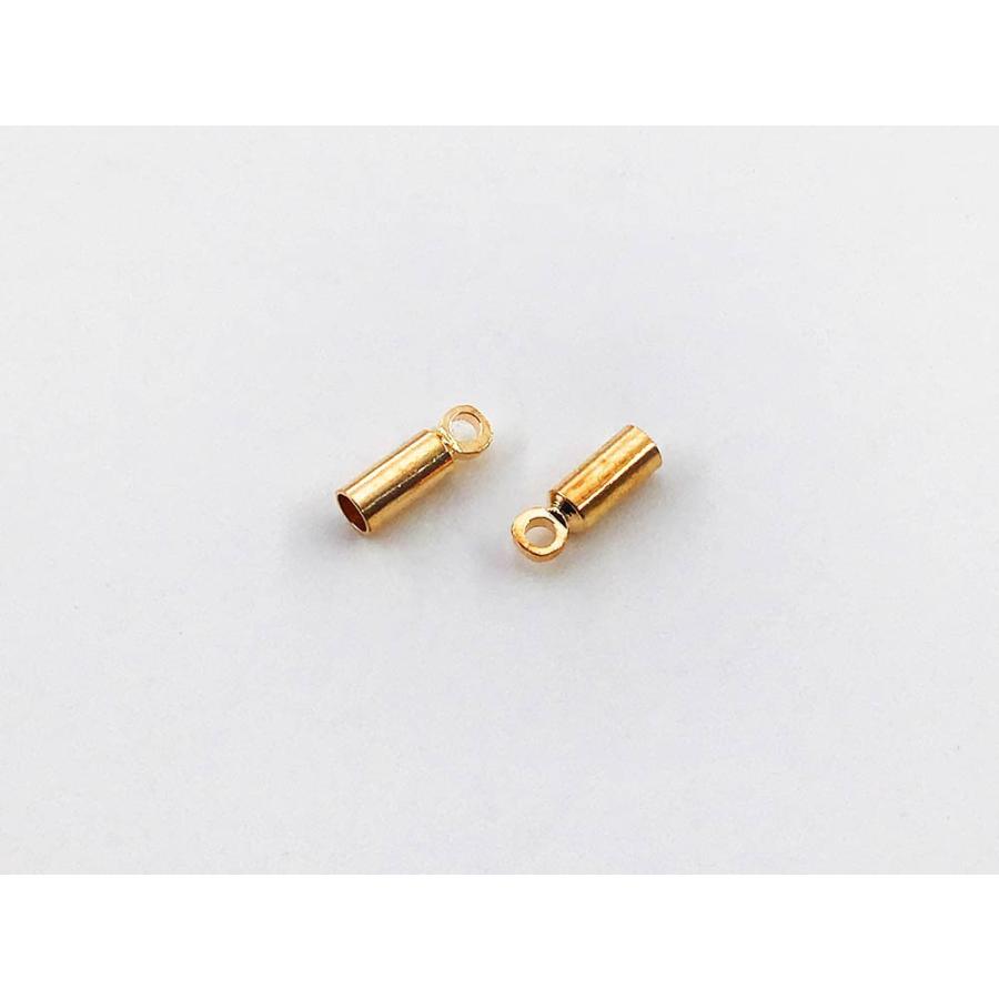 カツラ ゴールド KC金 50個 2.5x8 エンドパーツ 留め具 紐留め 金具