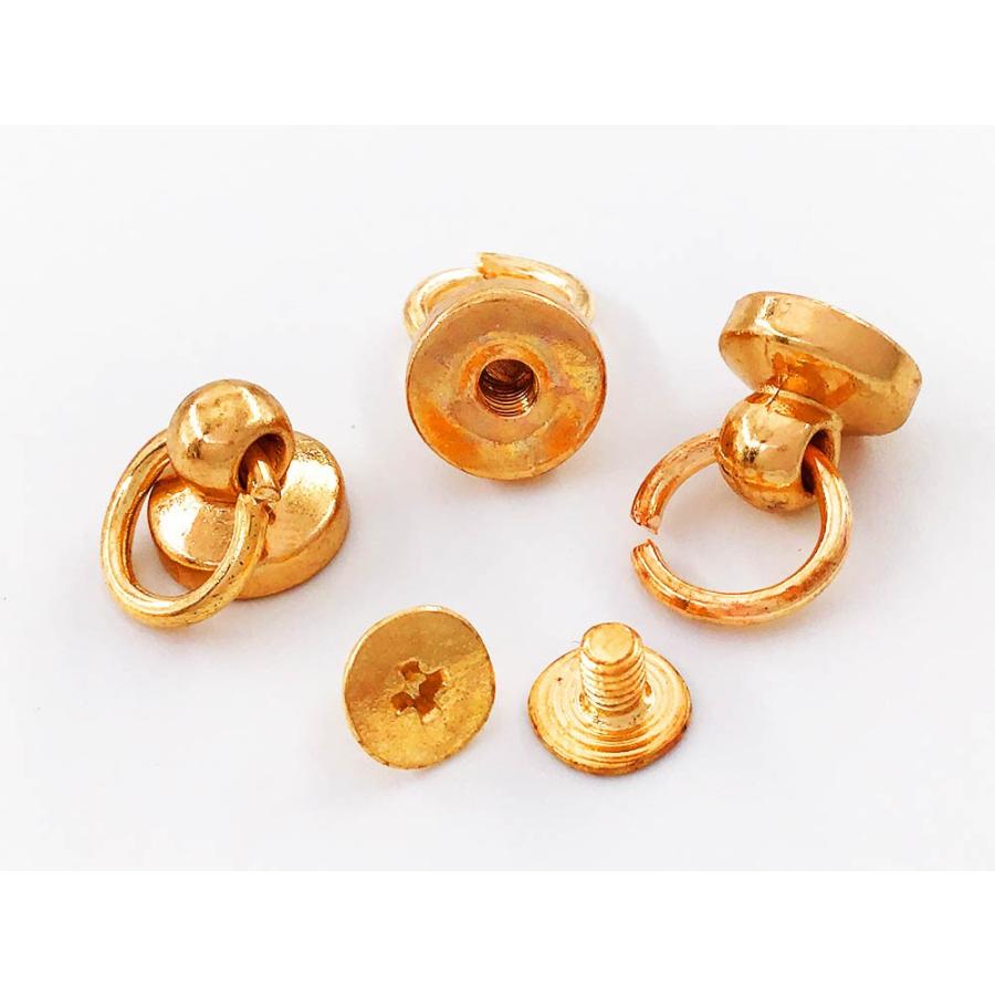 トチカン ネジ式 丸カン 付き ゴールド KC金 30組 ドロップハンドル