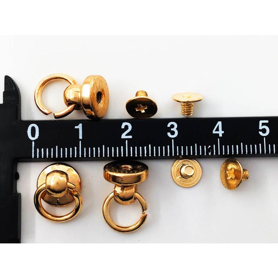 トチカン ネジ式 丸カン 付き ゴールド KC金 30組 ドロップハンドル