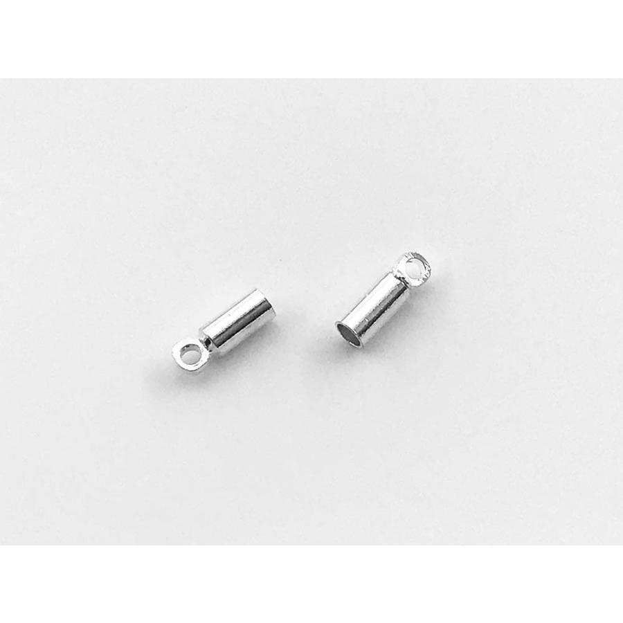 カツラ シルバー 白銀 50個 2x6 エンドパーツ 留め具 紐留め 金具